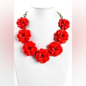 J. Crew Carved Wood Floral Statement Necklace
